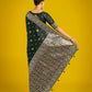 Monjolika Fashion Dark Green Charming Soft Banarasi Zari Woven Designer Satin Silk Saree With Lovely Blouse Piece | Swadesiicart