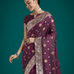 Monjolika Fashion Wine Charming Soft Banarasi Zari Woven Designer Satin Silk Saree With Lovely Blouse Piece | Swadesiicart