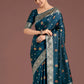 Monjolika Fashion Teal Charming Soft Banarasi Zari Woven Designer Satin Silk Saree With Lovely Blouse Piece | Swadesiicart
