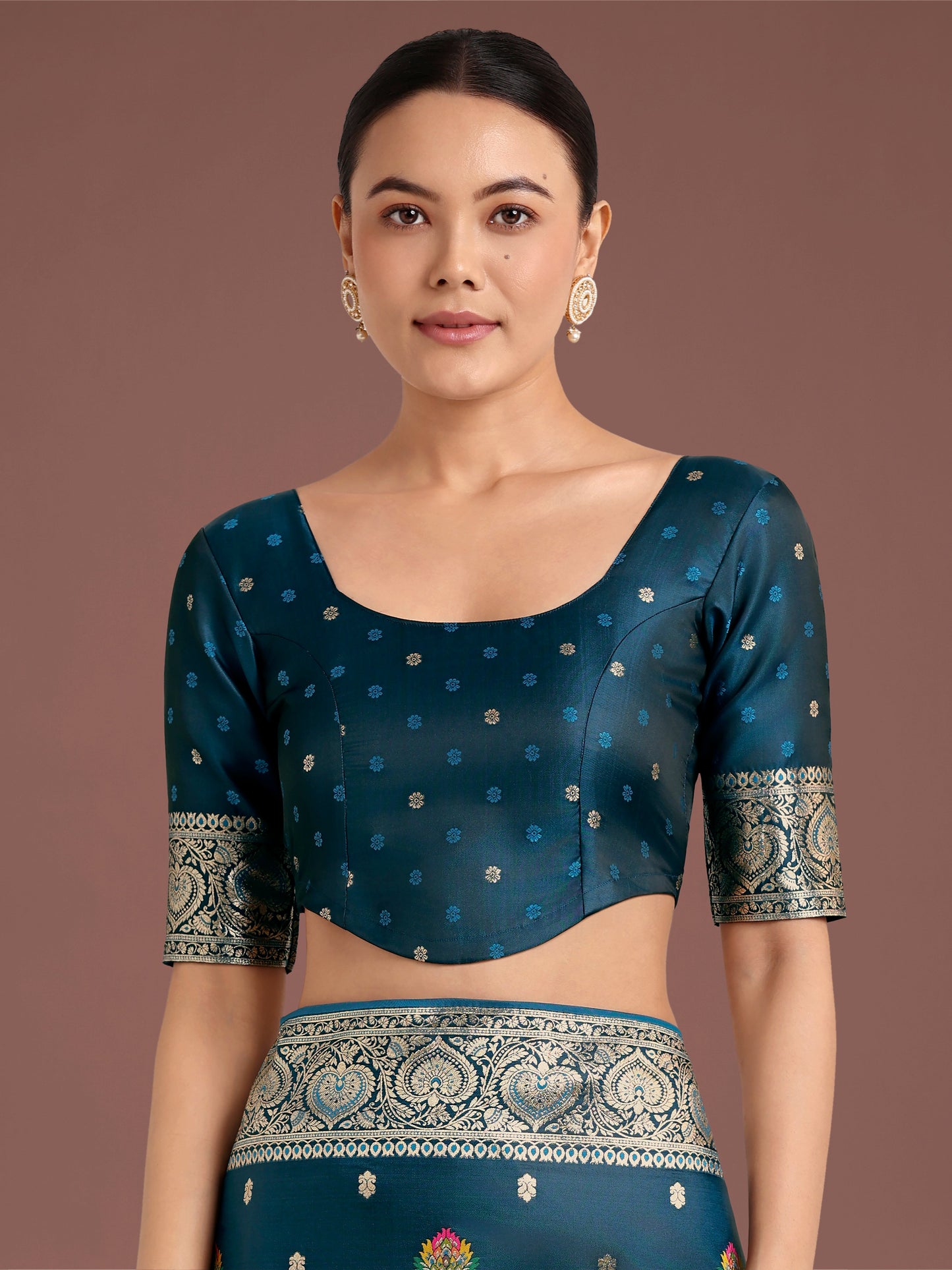 Monjolika Fashion Teal Charming Soft Banarasi Zari Woven Designer Satin Silk Saree With Lovely Blouse Piece | Swadesiicart