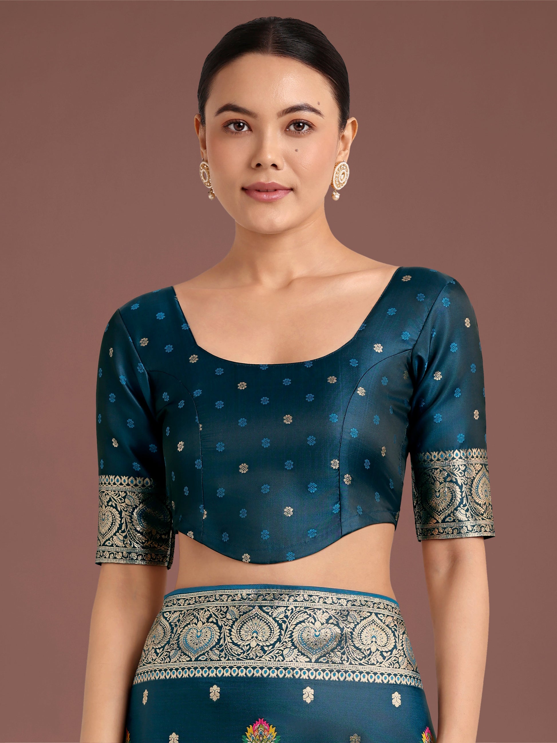 Monjolika Fashion Teal Charming Soft Banarasi Zari Woven Designer Satin Silk Saree With Lovely Blouse Piece | Swadesiicart