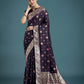 Monjolika Fashion Purple Charming Soft Banarasi Zari Woven Designer Satin Silk Saree With Lovely Blouse Piece | Swadesiicart