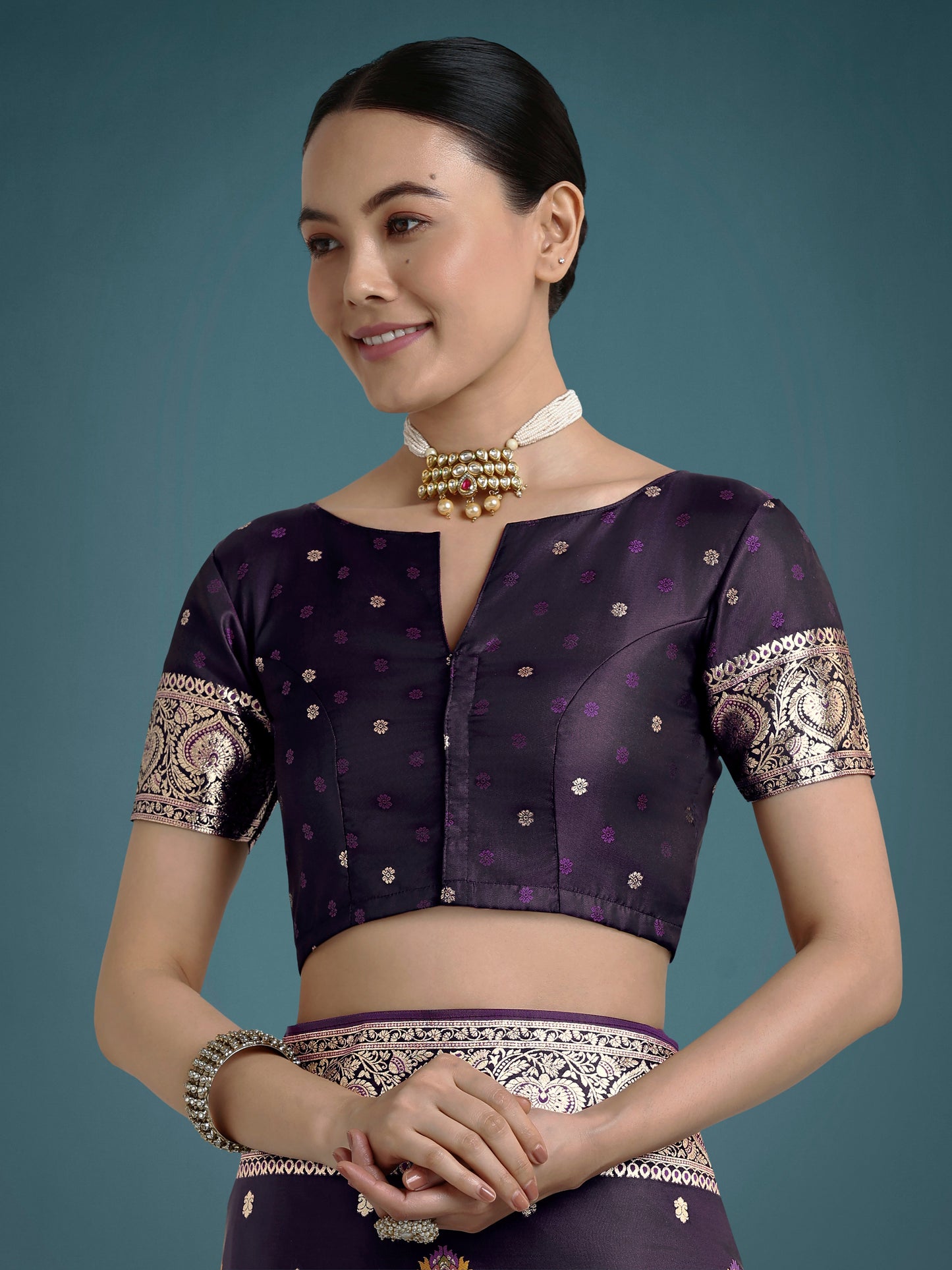 Monjolika Fashion Purple Charming Soft Banarasi Zari Woven Designer Satin Silk Saree With Lovely Blouse Piece | Swadesiicart