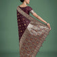 Monjolika Fashion Maroon Charming Soft Banarasi Zari Woven Designer Satin Silk Saree With Lovely Blouse Piece | Swadesiicart