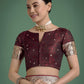 Monjolika Fashion Maroon Charming Soft Banarasi Zari Woven Designer Satin Silk Saree With Lovely Blouse Piece | Swadesiicart