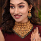 Saraf RS Jewellery Gold-Polished Stone-Studded Jewellery Set - Swadesiicart