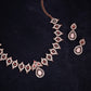 Tehzeeb Creations Pink Colour Diamond Choker Necklace Jewellery Set With Matching Pair of Earrings For Women And Girls - Swadesiicart