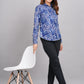 House of RP Women's Blue Cotton Floral Printed Casual Shirt | Swadesiicart