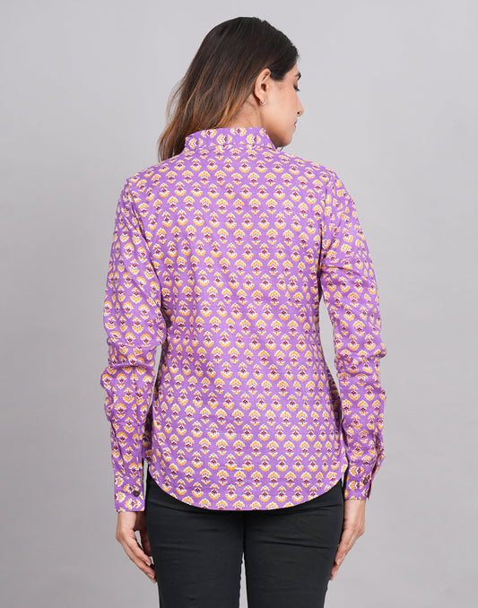 House of RP Women's Pink Cotton Floral Printed Casual Shirt | Swadesiicart