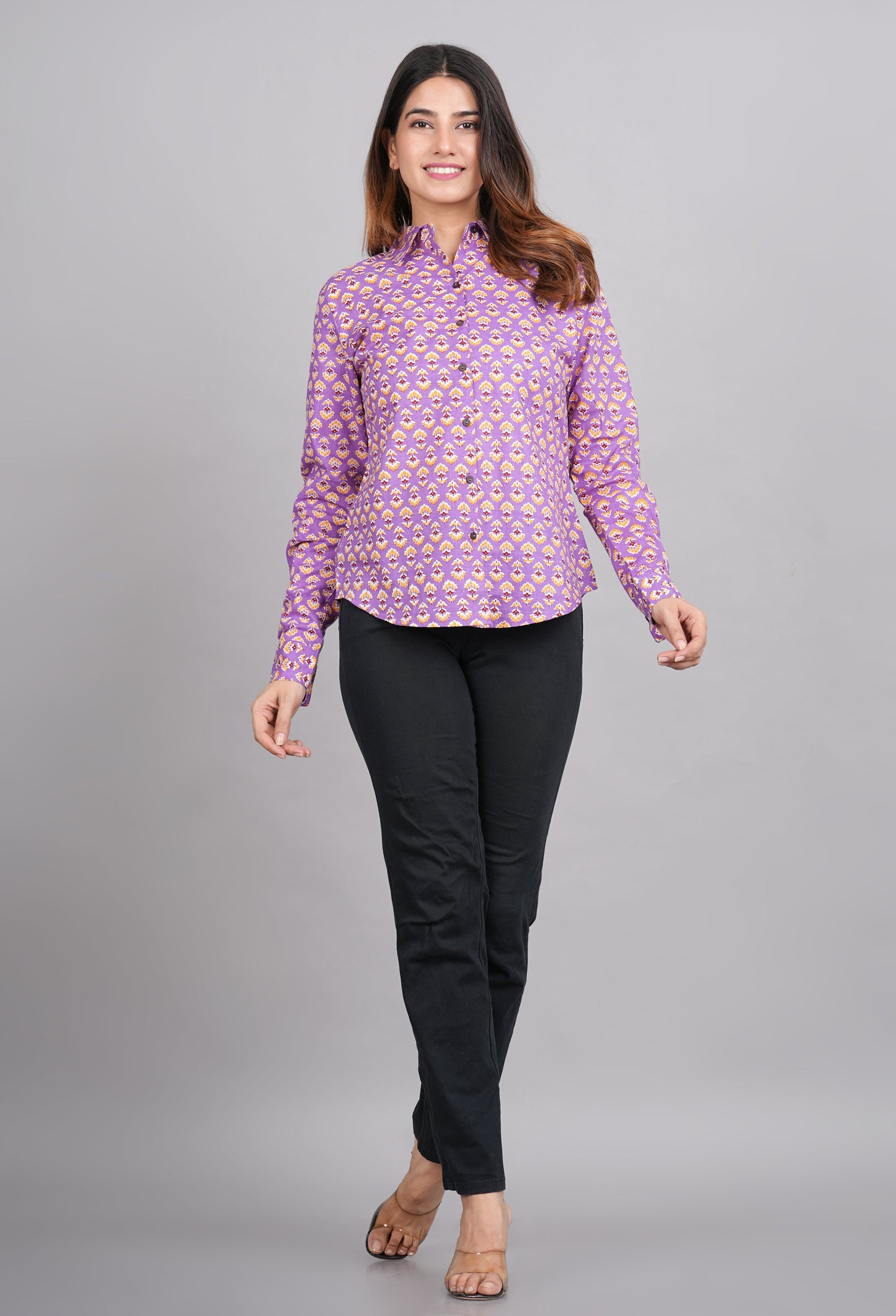 House of RP Women's Pink Cotton Floral Printed Casual Shirt | Swadesiicart