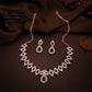 Tehzeeb Creations Shimmering Rose Gold Polished Ad Studded Necklace Jewellery Set With Matching Earrings For Women And Girls - Swadesiicart