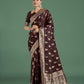 Monjolika Fashion Maroon Color Festival Wear Banarasi Satin Silk Designer Zari Weaving Saree | Swadesiicart