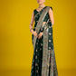 Monjolika Fashion Dark Green Color Festival Wear Banarasi Satin Silk Designer Zari Weaving Saree | Swadesiicart