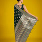 Monjolika Fashion Dark Green Color Festival Wear Banarasi Satin Silk Designer Zari Weaving Saree | Swadesiicart