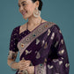 Monjolika Fashion Purple Color Festival Wear Banarasi Satin Silk Designer Zari Weaving Saree | Swadesiicart
