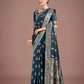 Monjolika Fashion Teal Color Festival Wear Banarasi Satin Silk Designer Zari Weaving Saree | Swadesiicart