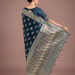 Monjolika Fashion Teal Color Festival Wear Banarasi Satin Silk Designer Zari Weaving Saree | Swadesiicart