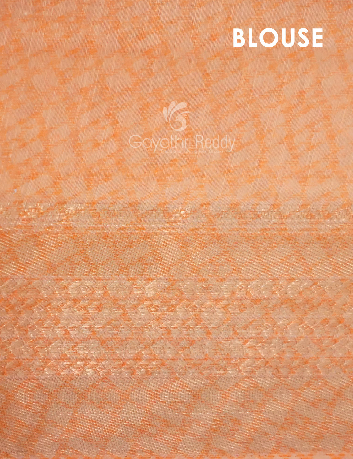 Shades of Orange Colour Printed Semi Chanderi Saree By Gayathri Reddy Designer Studio | Swadesiicart