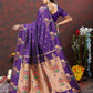 Lorenvalley Fashion Purple Soft Paithani Silk Woven Design Copper Zari Meenakari Weaving Saree - Swadesiicart