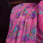 Neon Pink Printed Semi Chanderi Saree By Gayathri Reddy Designer Studio | Swadesiicart