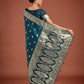 Monjolika Fashion Dark Teal Banarasi Satin Silk Saree with Intricate Zari Work with Rich Weaving Pattern | Swadesiicart