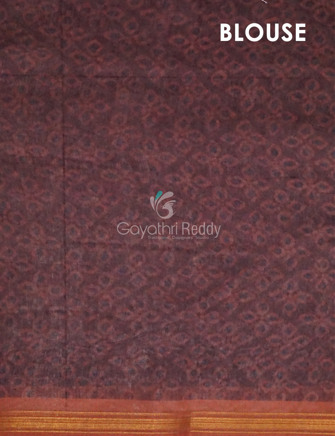 Light Coffee Brown Coloured Discharge Print Semi Chanderi Saree By Gayathri Reddy Designer Studio | Swadesiicart