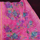 Neon Pink Printed Semi Chanderi Saree By Gayathri Reddy Designer Studio | Swadesiicart