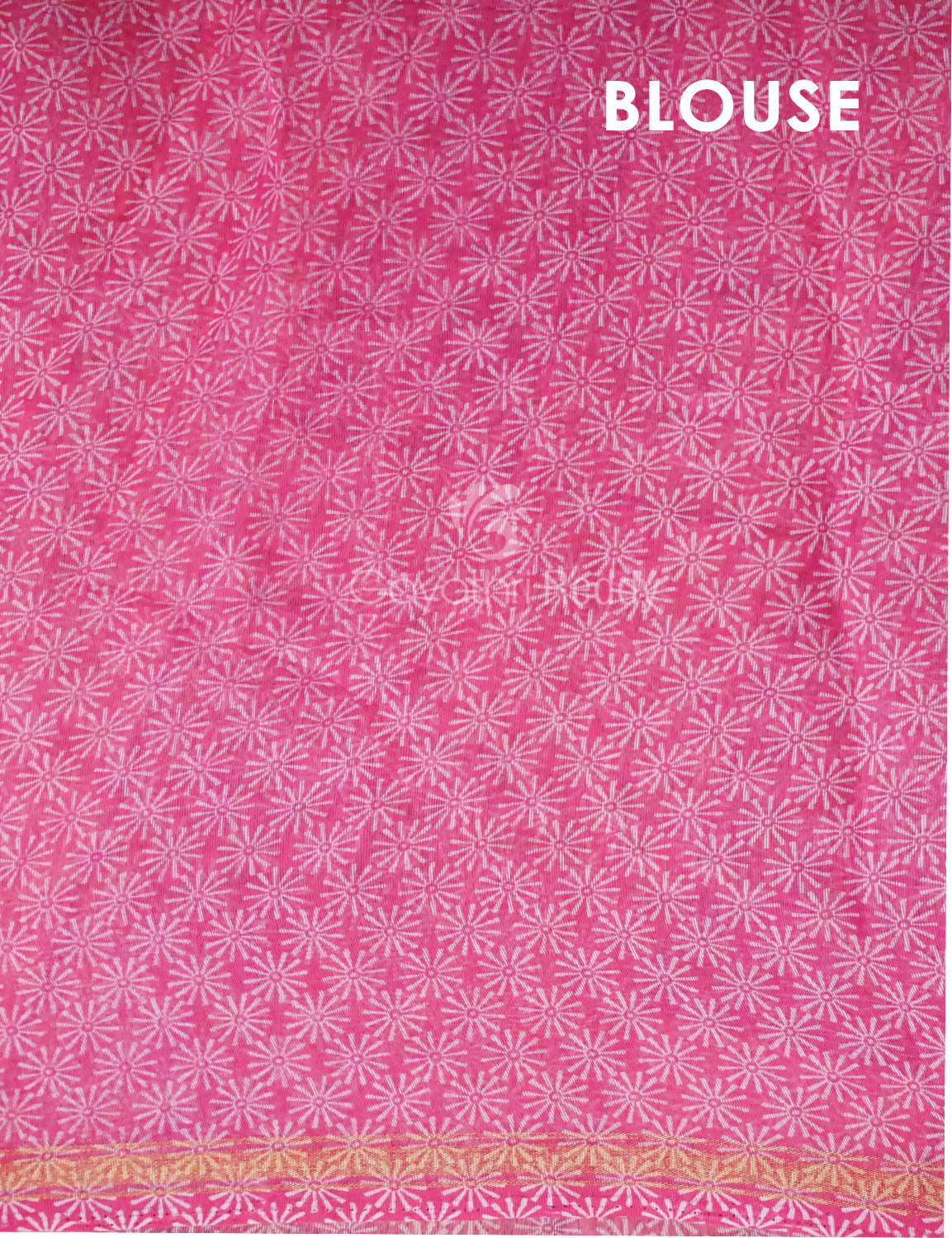 Neon Pink Printed Semi Chanderi Saree By Gayathri Reddy Designer Studio | Swadesiicart