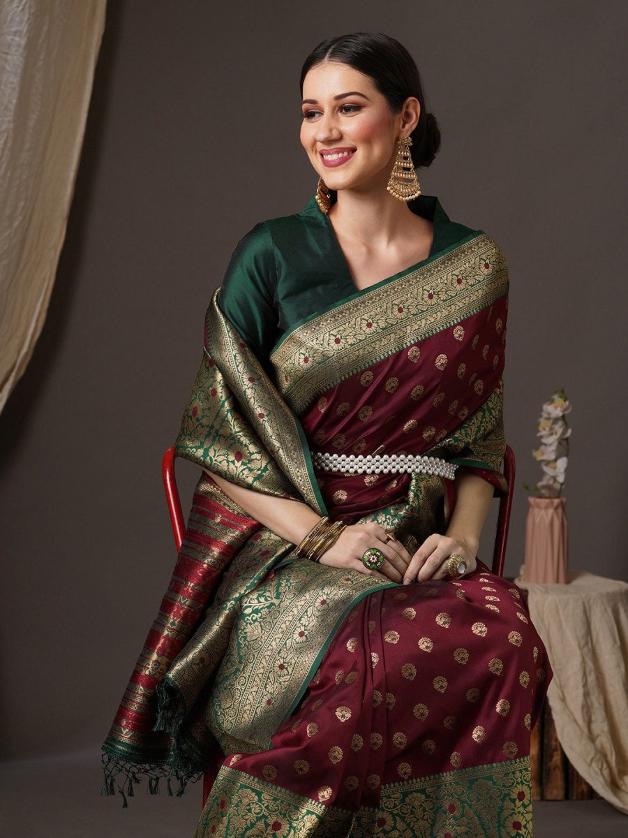 Anouk Woven Design Zari Banarasi Saree | Swadesiicart