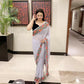 Vamsee Sandhya Grey Georgette Saree - Swadesiicart
