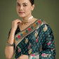Monjolika Fashion Teal With Gold Bordar Banarasi Zari Woven Satin Saree | Swadesiicart