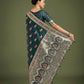 Monjolika Fashion Teal With Gold Bordar Banarasi Zari Woven Satin Saree | Swadesiicart