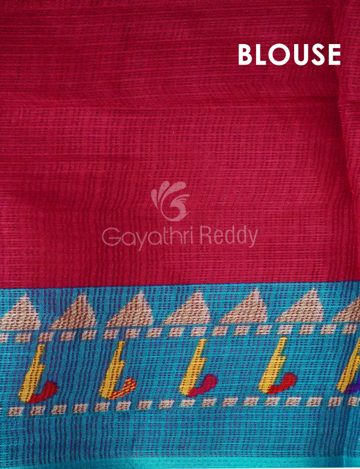 Rani Pink And Blue Printed Semi Soft Silk Kota Saree By Gayathri Reddy Designer Studio | Swadesiicart