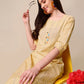 Kalini Women Woven Striped Thread Work Kurta with Trousers - Swadesiicart