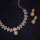 Tehzeeb Creations Yellow Colour Ad Studded Necklace Jewellery Set With Matching Earrings For Women And Girls - Swadesiicart