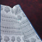 Mix of White and Grey Block Print Mulmul Cotton Saree By Gayathri Reddy Designer Studio | Swadesiicart