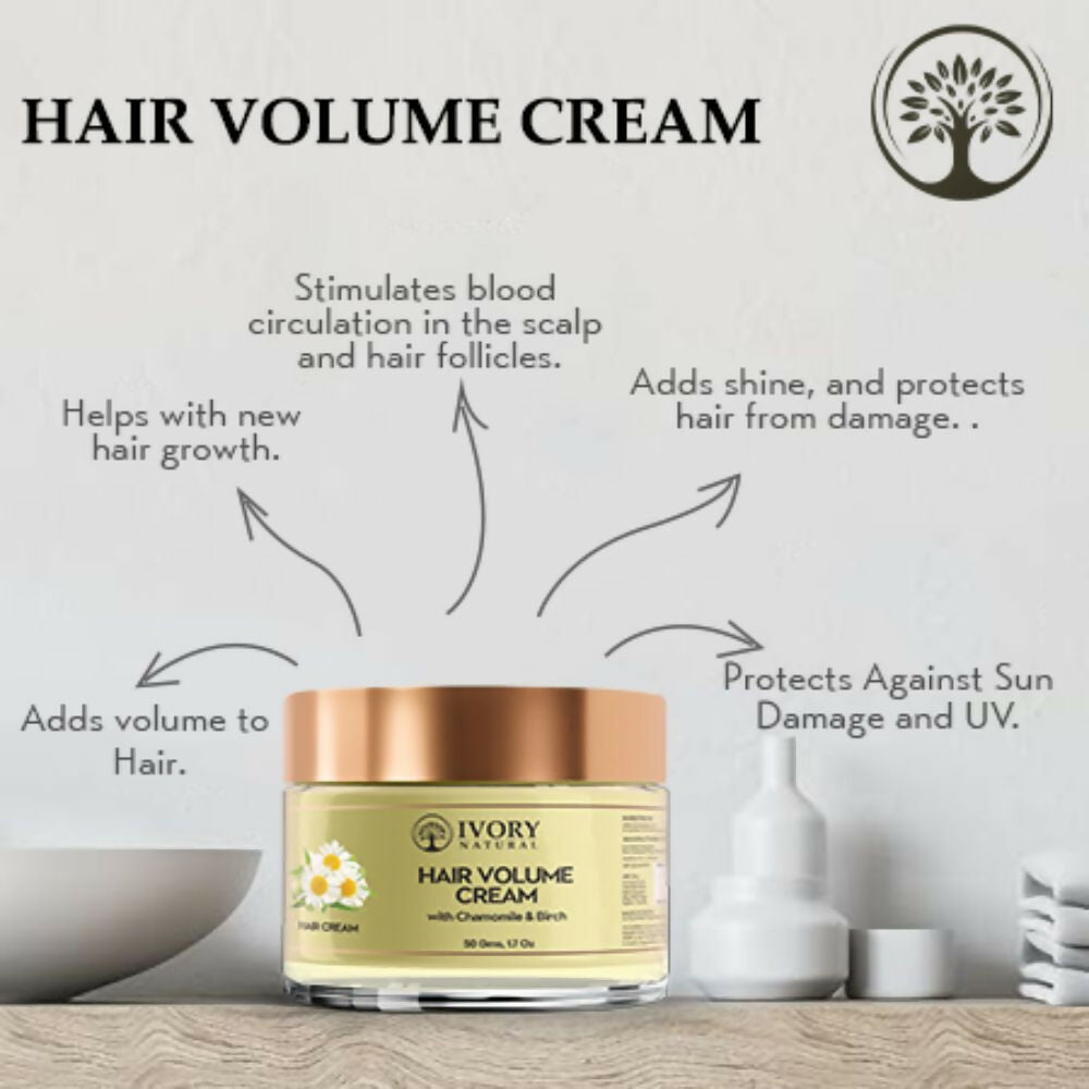Ivory Natural Hair Volume Cream For Thicker, Fuller Looking Hair | Swadesiicart
