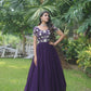 Jyoti Fashion Women's Purple Sequins Embroidered Faux Georgette Anarkali Dress | Swadesiicart