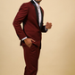 Burgundy Designer Tuxedo With Black Satin Lapels by Hilo Design