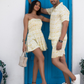 Noroke Cotton Satin White Chartreuse Couple Co-ord Set - Swadesiicart