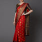 Mitera Red & Gold-Coloured Silk Blend Woven Design Banarasi Saree | Swadesiicart