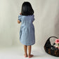 ArthLife Grey Flower Embroidered Dress