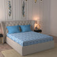MYTRIDENT Blue White Ethnic Motifs Pure Cotton 120 TC Queen Bedsheet With 2 Pillow Covers - Swadesiicart