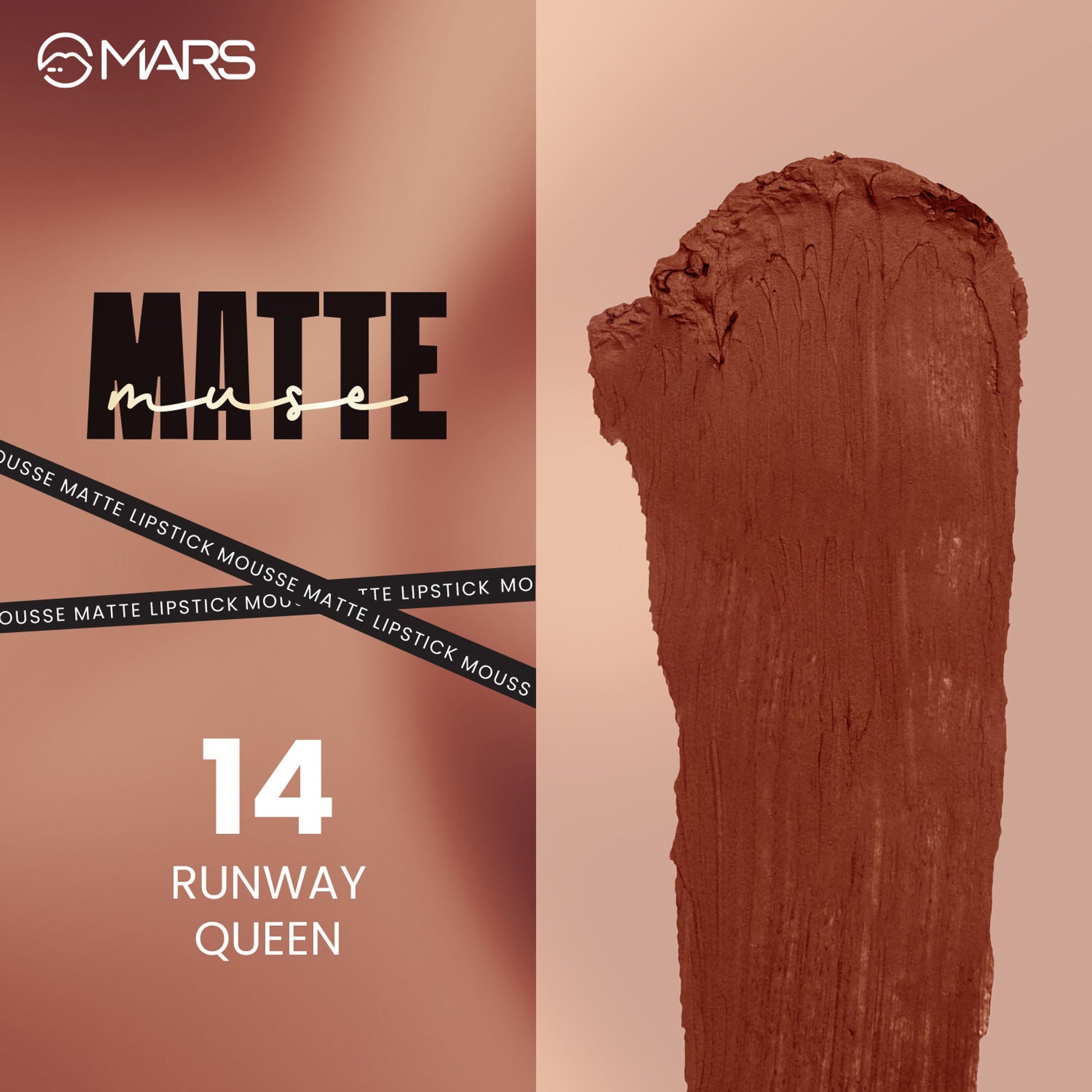 MARS Cosmetics Matte Muse Mousse Lipstick - 14 Runway Queen - Swadesiicart