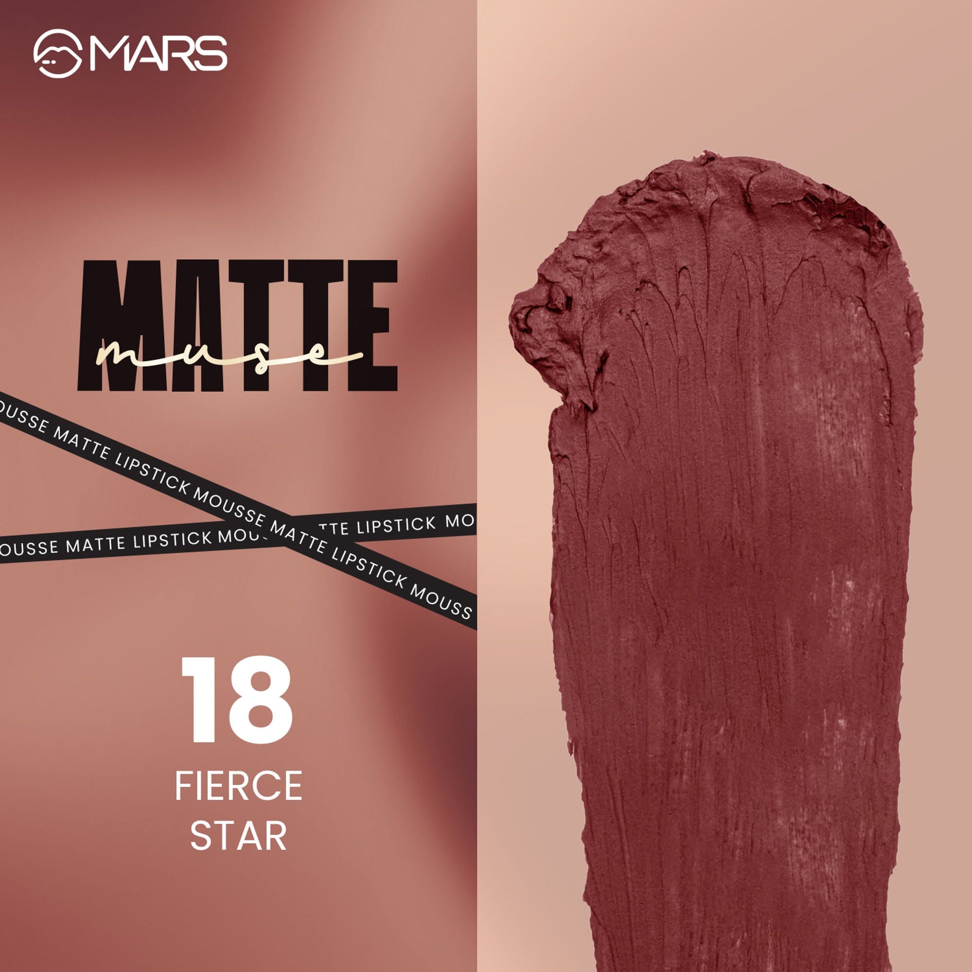 MARS Cosmetics Matte Muse Mousse Lipstick - 18 Fierce Star - Swadesiicart