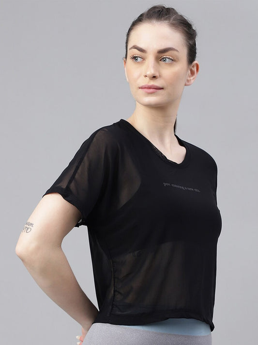 MKH Typography Printed Relaxed Fit Dri-FIT Sports T-shirt - Swadesiicart