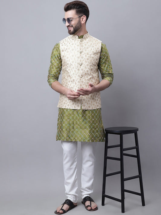Sojanya M Ethnic Motifs Embroidered Thread Work Kurta With Churidar | Swadesiicart