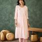 The52 Baby pink Women's Gorgeous Cotton Blend Fabric Thread Work Straight Kurta, Pant and Dupatta Set - Swadesiicart