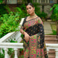 Vishnu Weaves Women's Black Banarasi Silk Kashmiri Woven Saree with Blouse - Swadesiicart