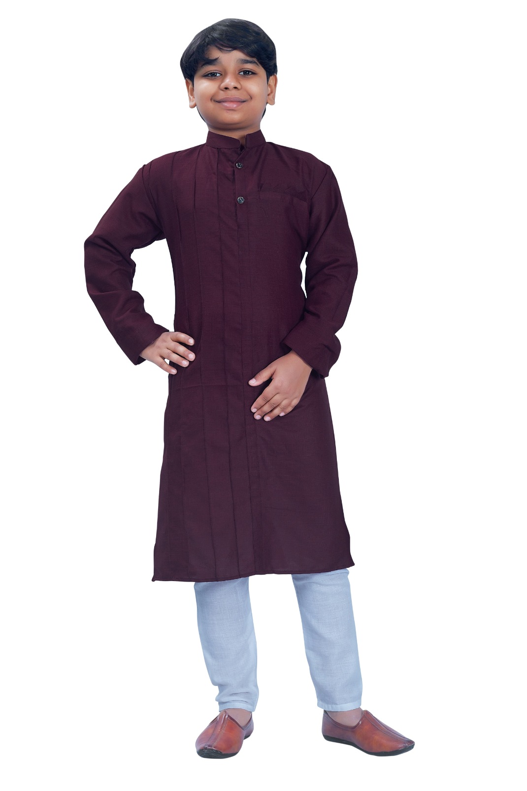 DEIANA'S Casual Designer Kurta Pyjama Set For Boys And kids (Wine) | Swadesiicart
